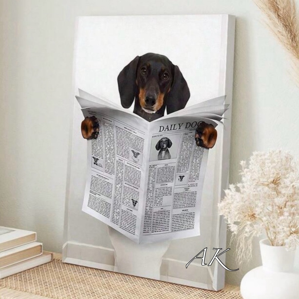 Dachshund Framed Canvas Wall Art 🐾 Doxie Wiener